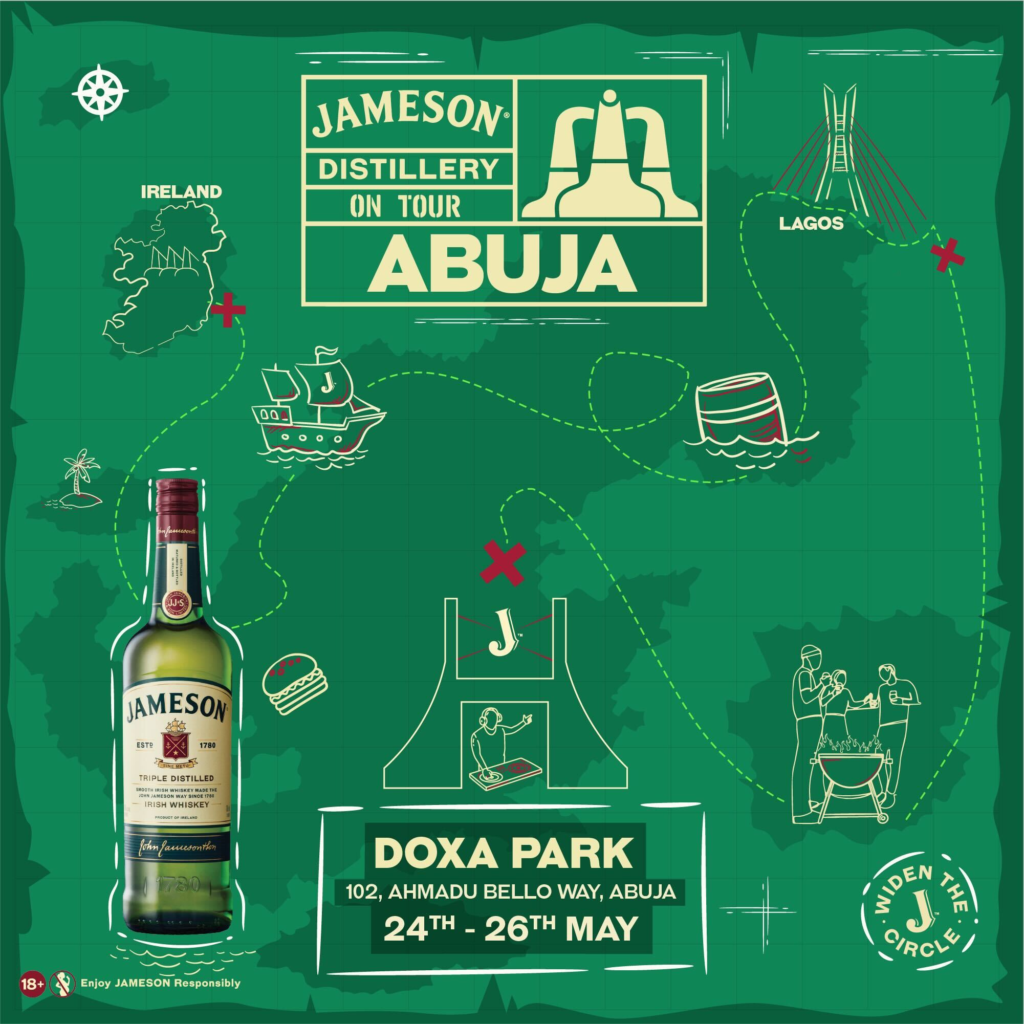 Jameson Distillery on Tour Storms Abuja, Set to Take Whiskey Lovers on an Unforgettable Journey